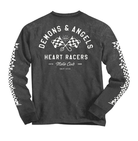 "Heart Racer" Long Sleeve TEE (vintage charcoal)