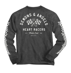 "Heart Racer" Long Sleeve TEE (vintage charcoal)