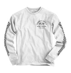 "Heart Racer" Long Sleeve TEE (vintage white)