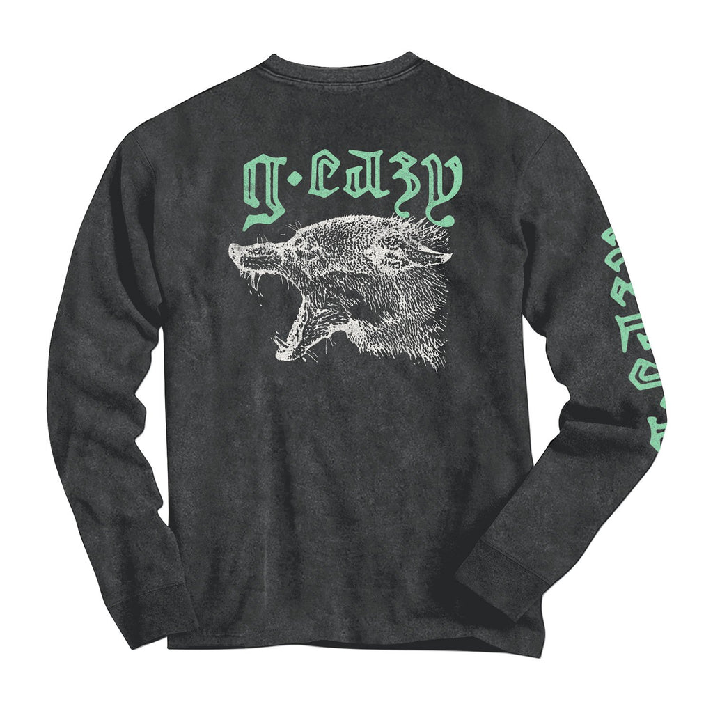 "LONE WOLF" Long Sleeve TEE (vintage charcoal)
