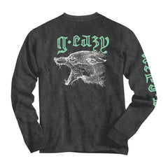 "LONE WOLF" Long Sleeve TEE (vintage charcoal)