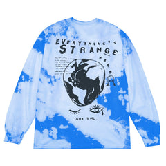 "SKY HIGH WONKY WORLD" Long Sleeve Tee (sky blues)