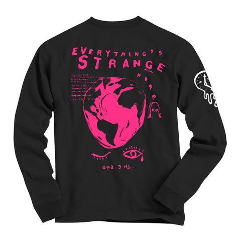 "WONKY WORLD" Long Sleeve Tee (black)