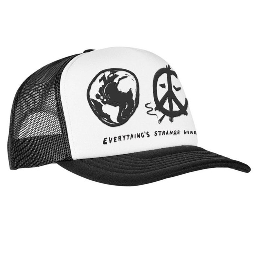 "WORLD PEACE" TRUCKER CAP (blk/wht)